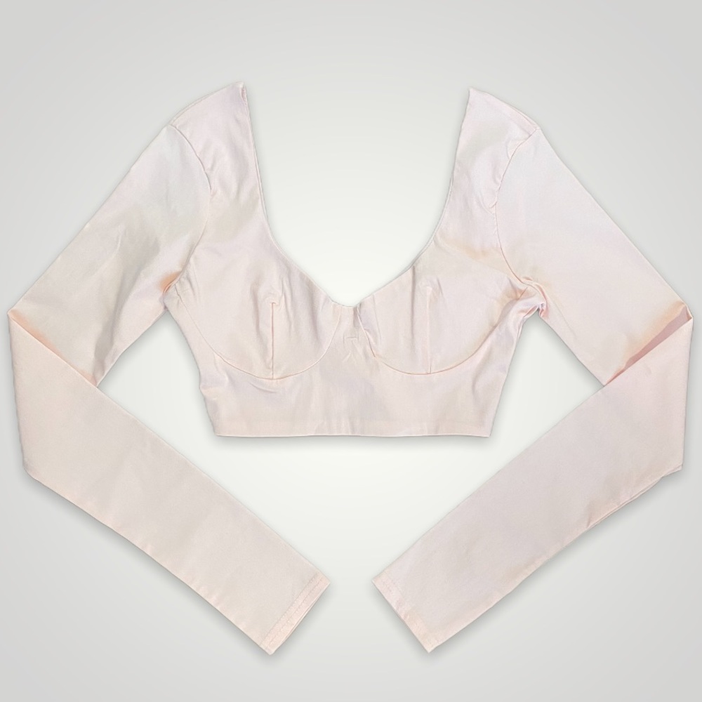 Brand new with tags pink Pretty Little Thing long sleeve bustier top ♡